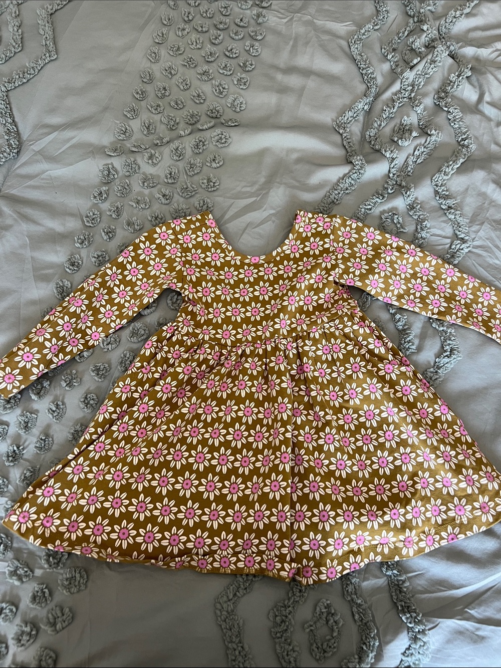 Hanna Andersson Long-Sleeve Skater Dress - sweet daisies